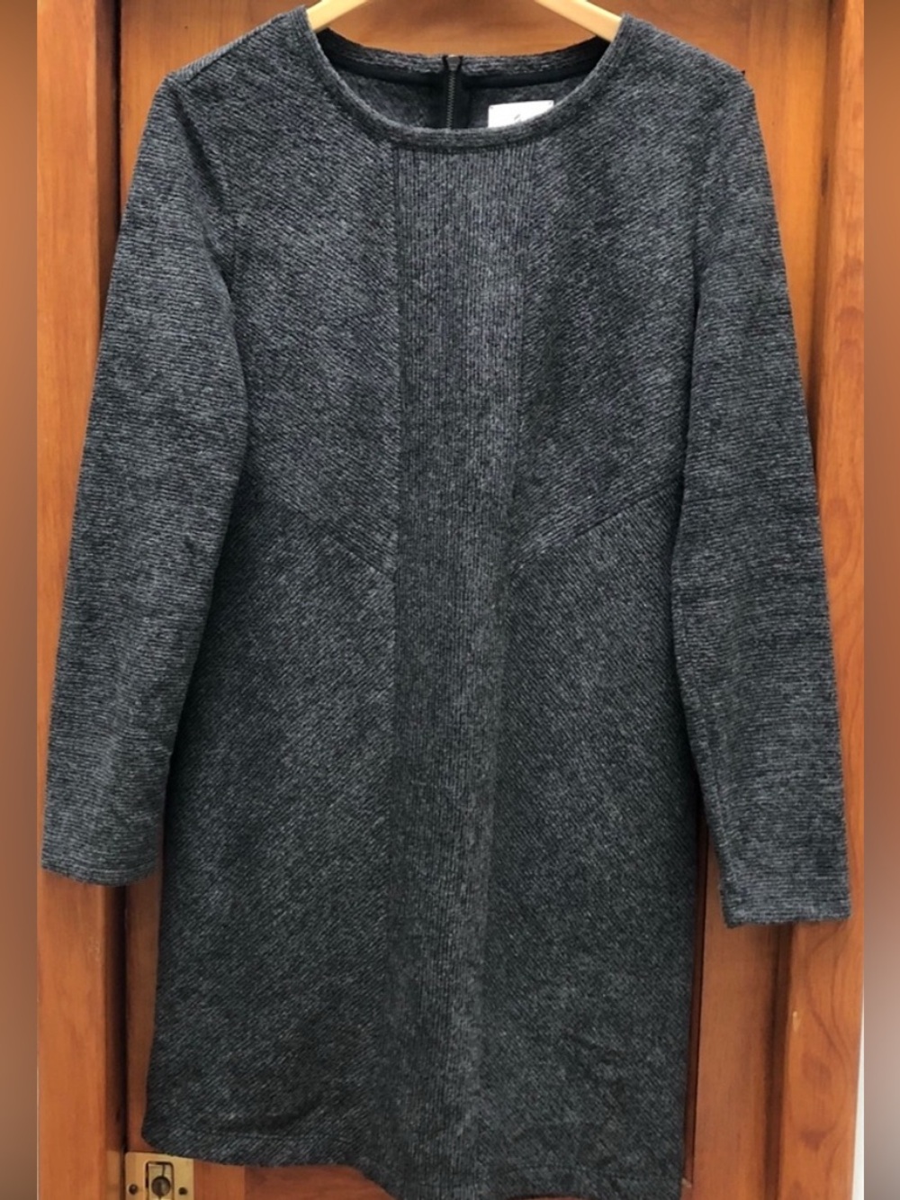 Lou & Grey Charcoal Grey Long Sleeve Knit Shift Dress Size M